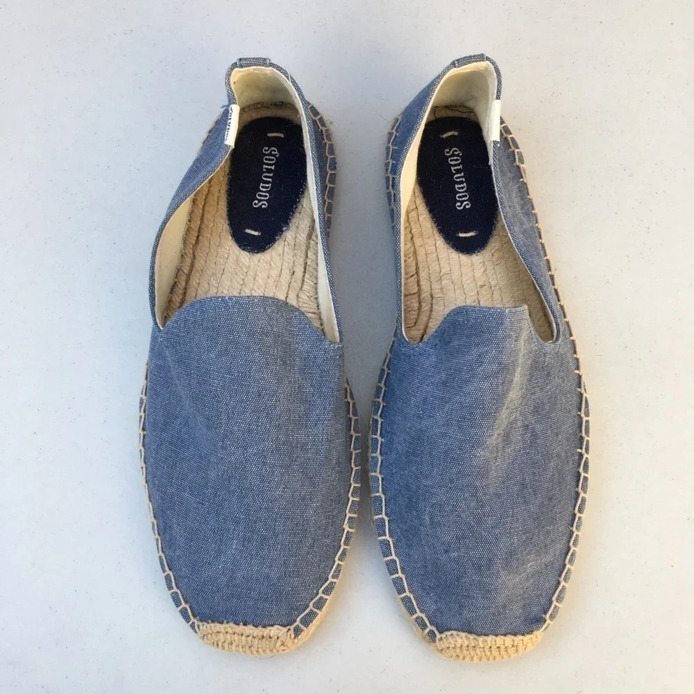 NEW SOLUDOS Chambray Espadrille Slip On Size 11